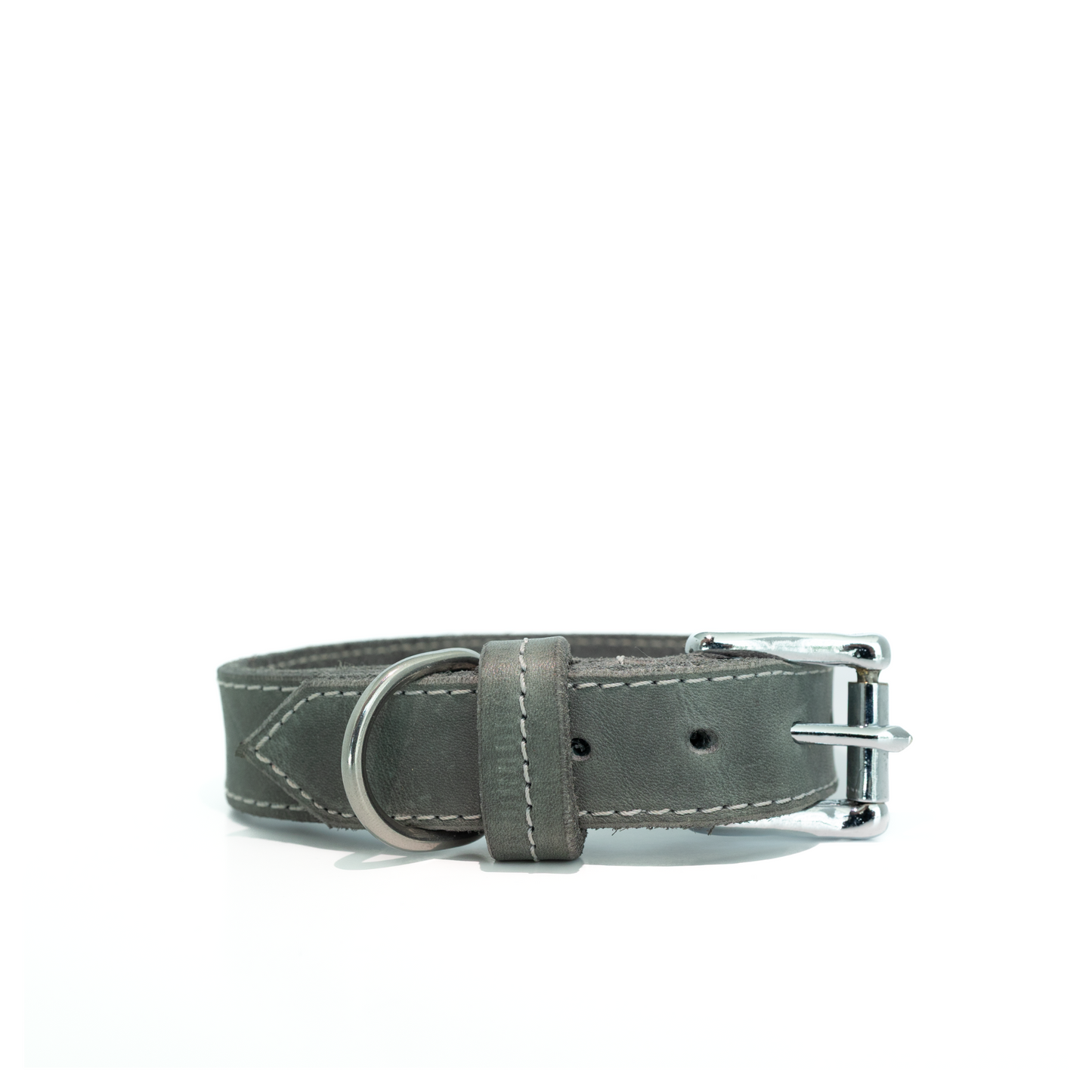 Halsband leder grey