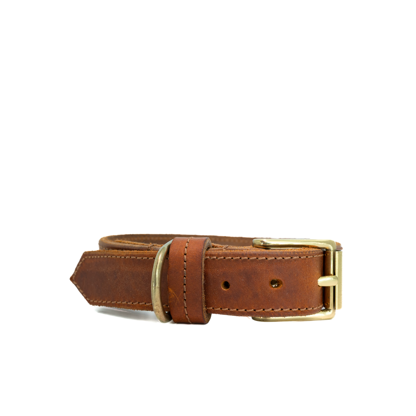 Halsband leder cognac