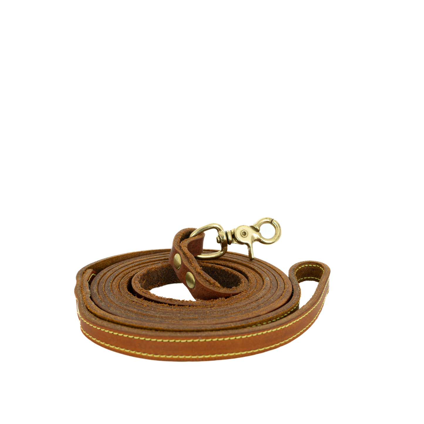 Lederen Leiband Cognac-Geel
