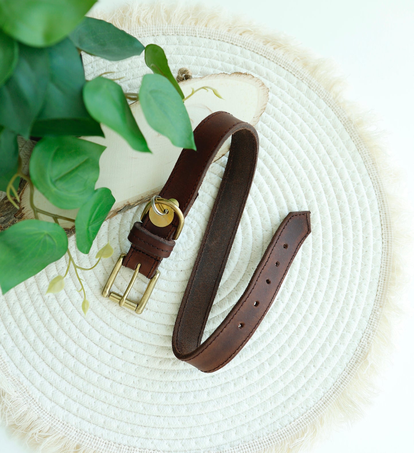 Halsband Leder Dark Brown