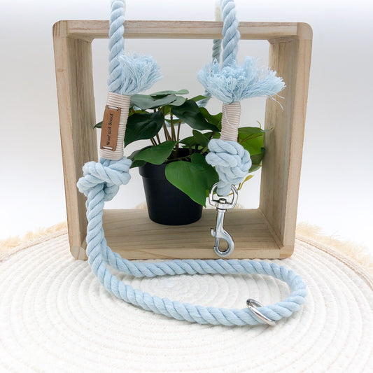 Geweven leiband pastel blauw